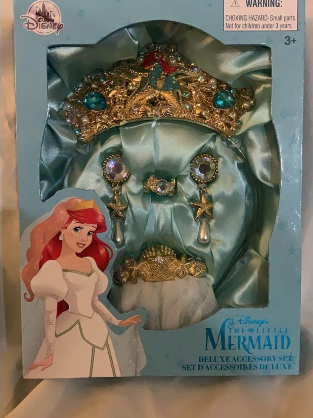 Disney Ariel deluxe accessory  wedding Jewelry Set - Teal and Gold Accents